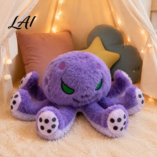 Realistic Octopus Doll Devil Plush Toy Soft Stuffed Dark Decor Toy Eight Tentacle Sea Animal Pillow Gift for Halloween Christmas Birthday