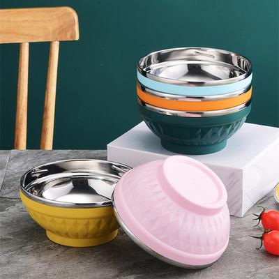 Thicken Stainless Steel Non-slip Soup Bowls Children Tableware Salad Noodles Bowl Food Container Dinnerware Kitchen Utensils