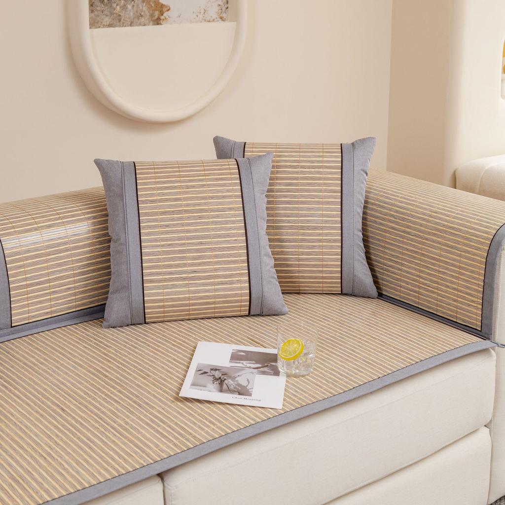 Bamboo Mat Sofa Cushion Summer Ice Silk Summer Mat Cushion Non-Slip Leather Sofa Cover Cover Cloth Summer Style Ice Pad Cool Pad