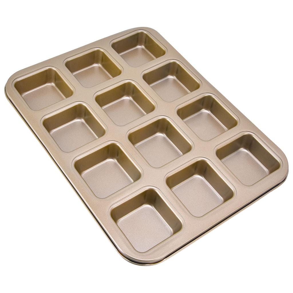 Mini Loaf Baking Pans 12 Cavity Brownie Baking Pan Carbon Steel Muffin Bakeware Cupcake Bread Divider Mold