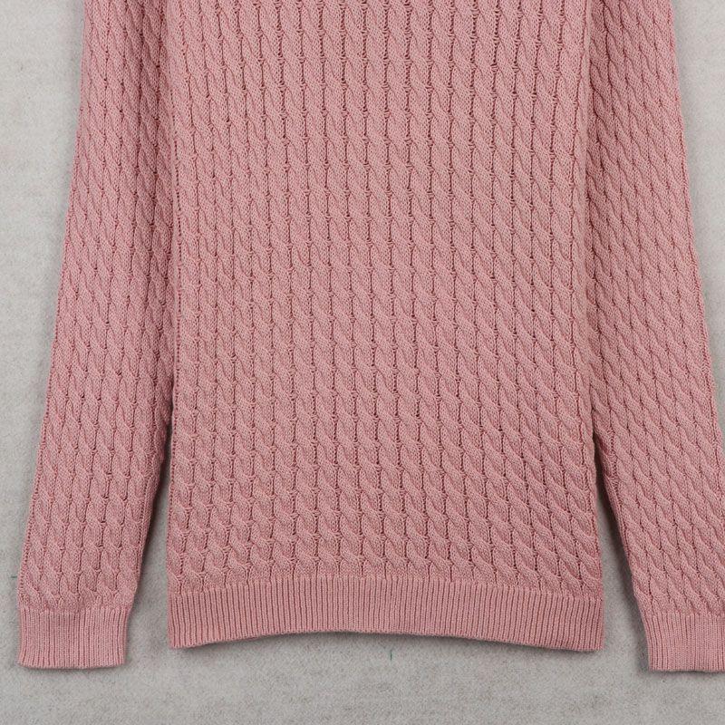 Isolated Fall and Winter New Arrival Export European and American Women's Clothing Round Neck Cable-Knit Pullover Long Sleeves Knitwear Base Sweater