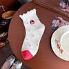 Women's Cute Japanese Cartoon Lace Socks - Thin Spring/Summer White Mid-Calf Style
