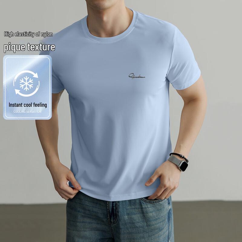 SHANSHAN Men s Instant Cool Pique Short Sleeve T-Shirt M
