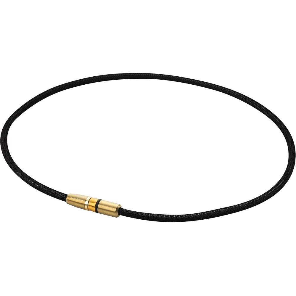 Phiten Rakuwa Магнитное титановое ожерелье S Черное Золотое 45см Tg605052