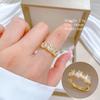 Real Gold Light Luxury Full Diamond Personalized Ring Opening Adjustable Simple Jewelry Japanese Ring Couple Ring