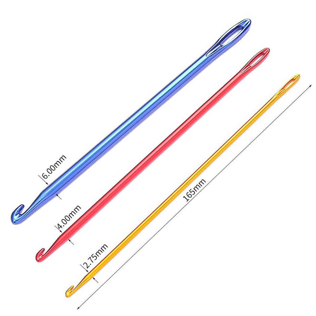 SKC Aluminum Single Head Crochet Hook with Holes - DIY Knitting Tool & Afghan Sweater Needle