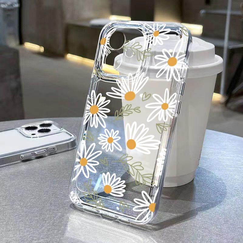 Clear Phone Case Flower Casing For Samsung Galaxy Note 20 S23 S21 Ultra S22 S20 FE Plus A14 A34 A35 A52 A05 A05S A53 A04 A04E