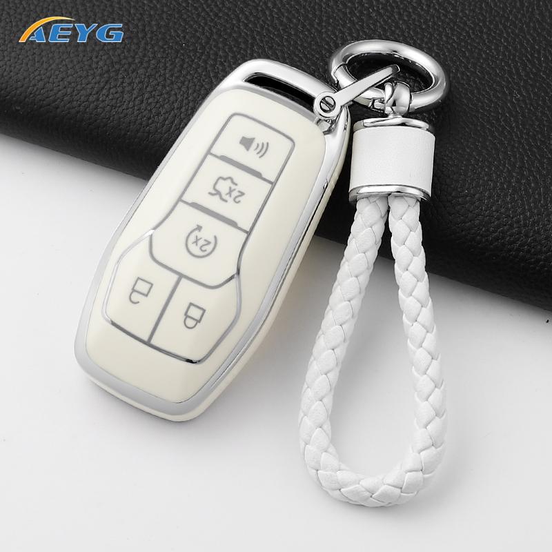 Tpu Car Key Cover Case Shell Fob For Ford Fusion F-150 Edge Explorer Mustang Lincoln Mkz Mkc Platinum  F150 Lariat 5 Buttons