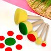 Eduway 5 Pcs Round Stencil Foam Sponge Dabber Set With Wooden Handle Brush Set For Art & Craft, Wall Paintings | Stipple