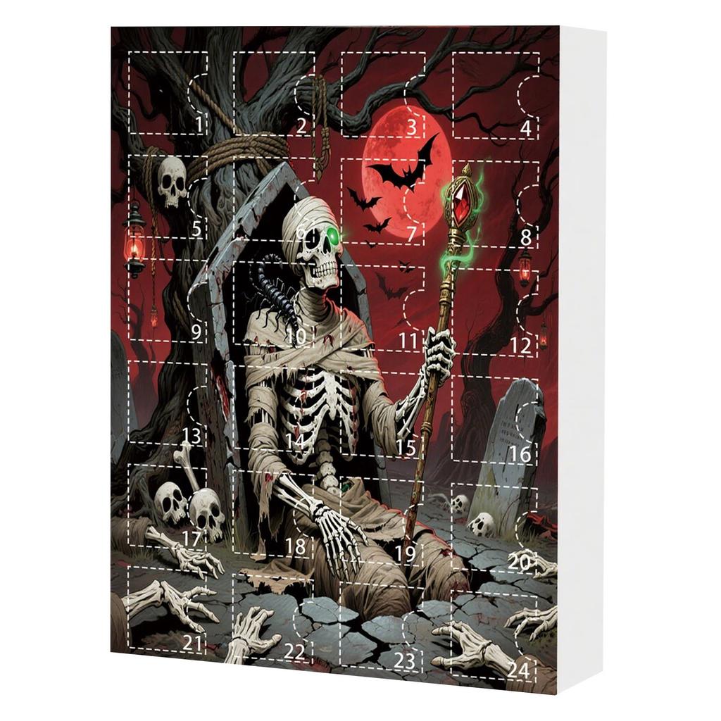 Advent 24-day Countdown Calendar Halloween Countdown 24 Days Acrylic Pendant Series Calendar Blind