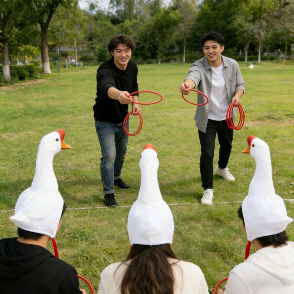 Funny Style Plush Animal Headwear Cute Shape Animal Hood Hat Goose Costume Hat  Halloween Event