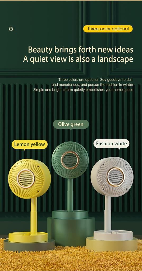 Electric Heater Fan Fast Heating Space Heater Fan Portable Household Electric Heater Home Appliance for Bedroom Heating