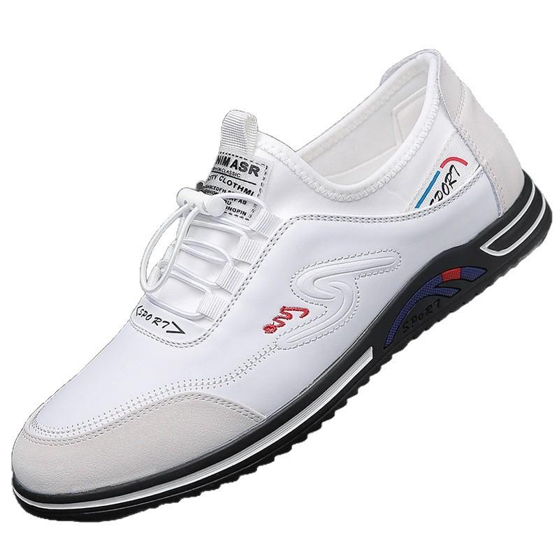 Men's leather shoes 2025 spring new soft-soled breathable men's shoes trendy shoes versatile sports leather shoes