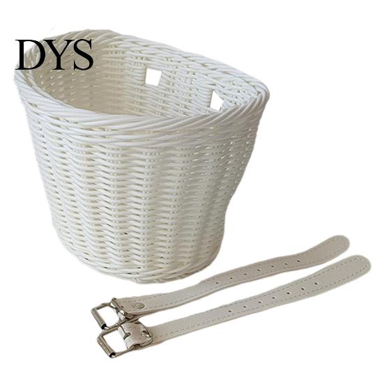 Braided Bicycle Basket Large Capacity Strong Load-bearing Universal Simple Hand-woven Children Bike Installation Hand-Woven Imitation Rattan Handlebar