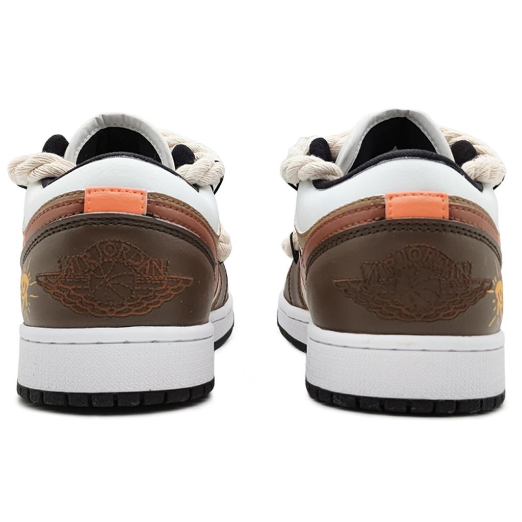 Jordan Air Jordan 1 'Panda Low top Vintage Basketball Shoes Women's Beige Brown DC0774-101(Team131-)