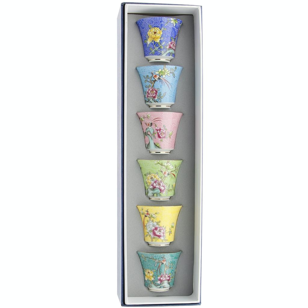 CUPS FOR TEA AND HERBS 6x CUPS PORCELAIN GIFT SET