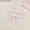Heart Shaped Lace Coasters Non-Slip Insulated Cotton Drink Mats Cute Decor for Coffee Bar Housewarming Gift for Women
