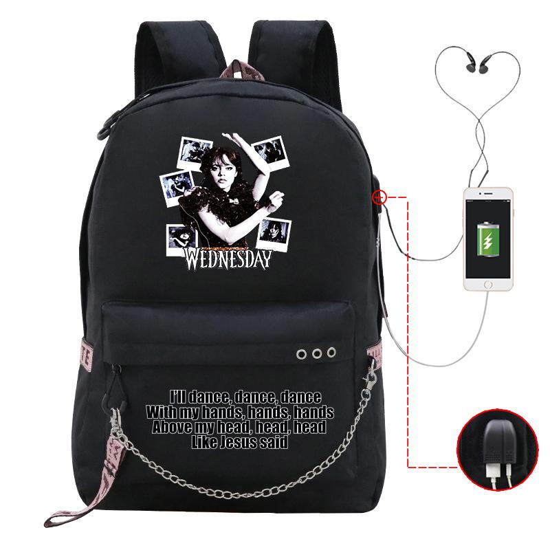 Usb Backpack Printed Travel Bag American Drama Peripheral Leisure Junior High School Student Schoolbag