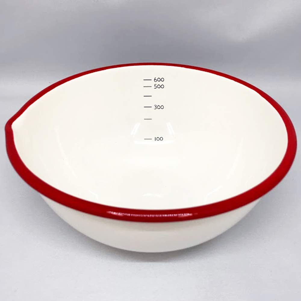 Fuji Enamel NR Bowl, 15cm, 0.5L, Enamel, Graduated, Red, BM-15B