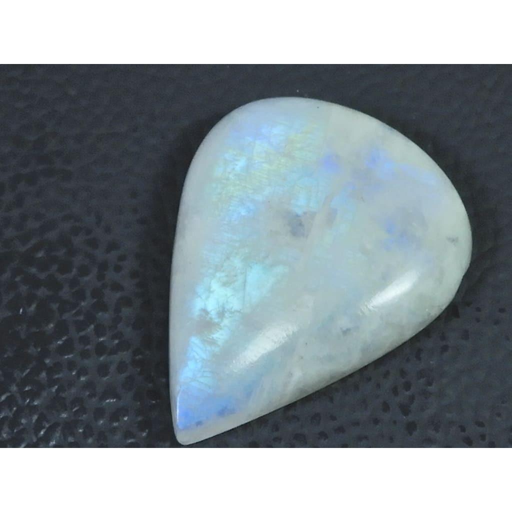 28X38X07 MM Natural Rainbow Moonstone Pear Cabochon Loose Gemstone 54Cts. C-1638