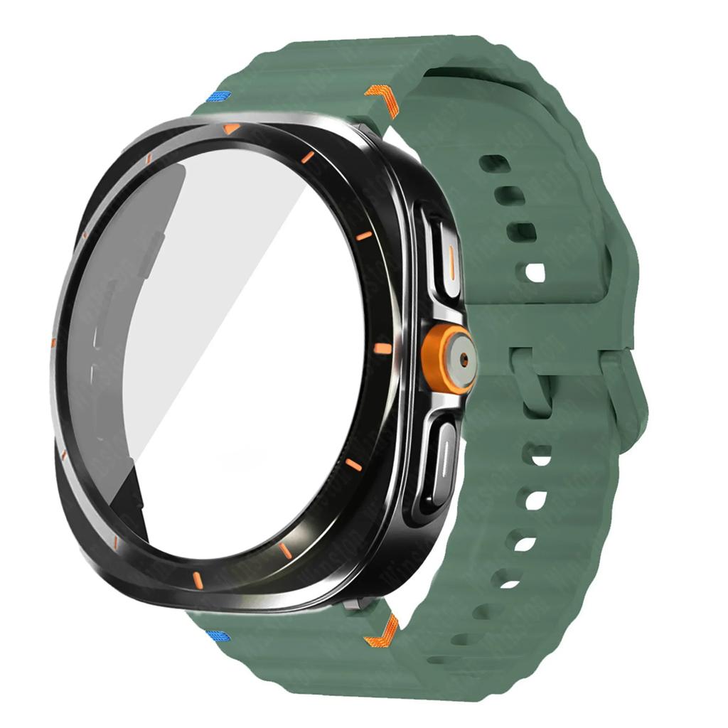 Change To Ultra Case+Band for Samsung Galaxy Watch Ultra Upgrade To Galaxy Watch 7 6 40mm 44mm Tempered Glass Screen Protector