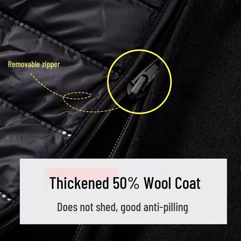 Teloram Unisex Professional Detachable Wool Overcoat