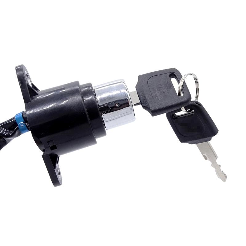 1 Set Motorcycle Ignition Switch Lock 5 Wires with 2 Keys for Honda CB/CM 400/450 Hawk 400/450 Motorcycle Safety Accessories