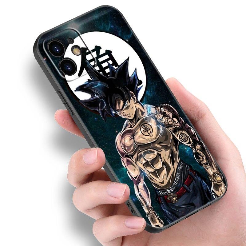 

Чехол аниме Son Goku Super Saiya для Apple iPhone 14 13 12 Mini 11 Pro Max 7 8 XR X XS 7 8 Plus SE 2020 2022, черный чехол iPhone 13 Mini