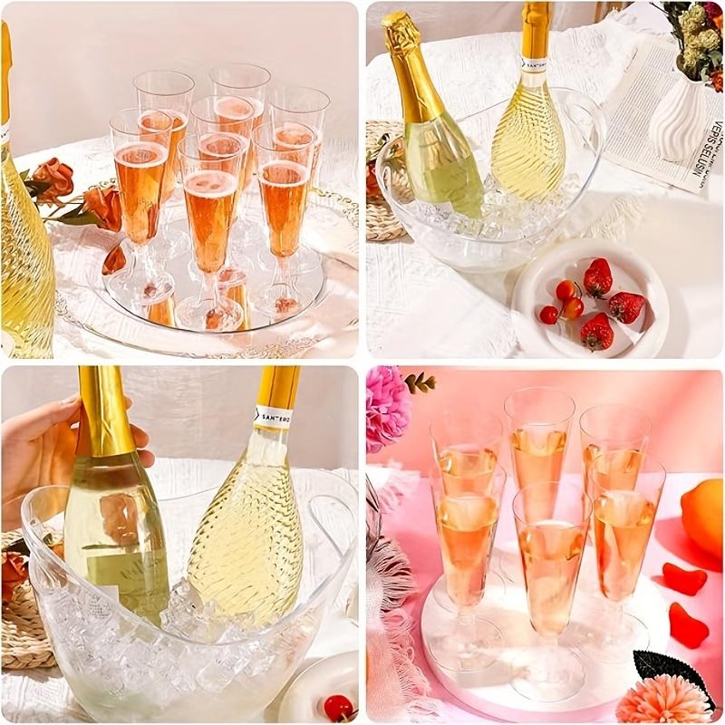 1/2 ks Elegantní akrylový kbelík na led - Průhledný, Ideální pro chlazení nápojů jako je šampaňské, víno, pivo a soda