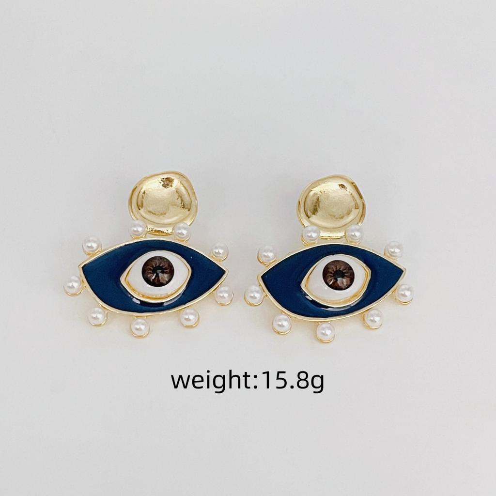 New Medieval Western Devil'S Eye Hot Sale Enamel Blue Eye Temperament Earrings Niche Earrings Women