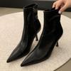 Fashion Winter High Heels Pointed Toe Women Short Boots Designer Elegant Shoes 2025 Fashion New Chelsea Ankle Boots Dress Pumps Zapatos