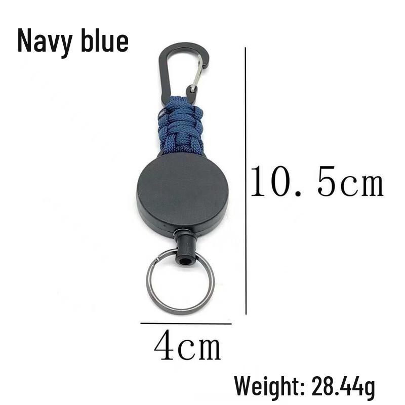 Portable Retractable Steel Wire Keychain with Belt Clip
