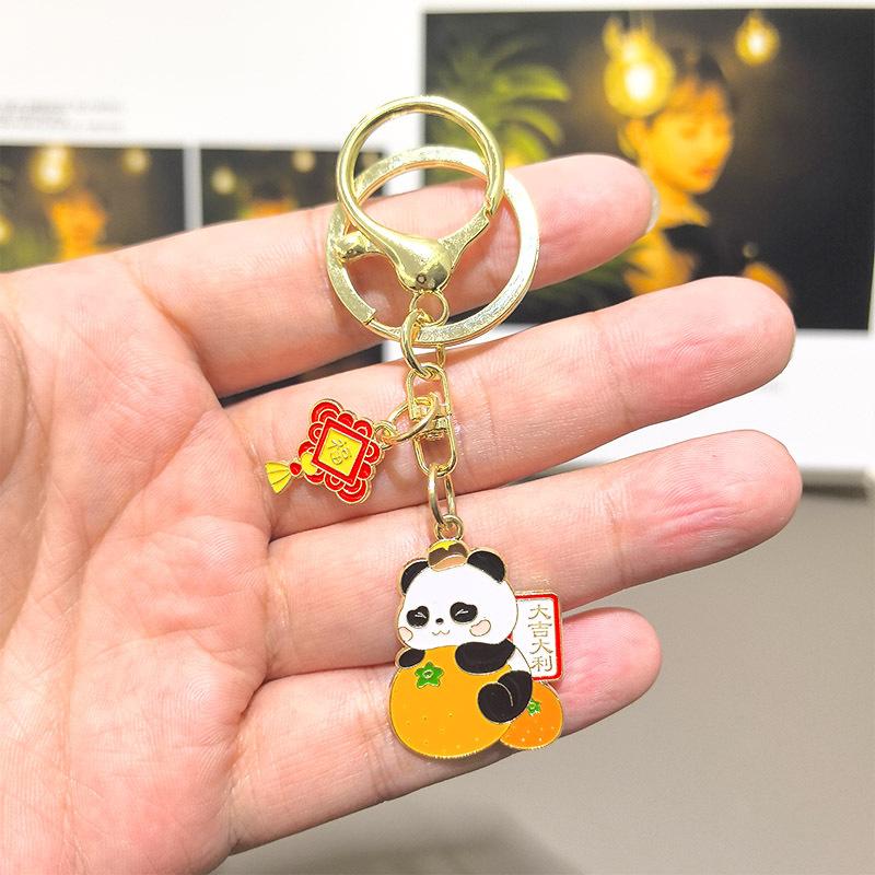 New Year's Chengdu Panda Phone Keychain Earphones USB Y2k Fashion Toys Anime Cartoon Drive Red Keychain Panda Souvenir
