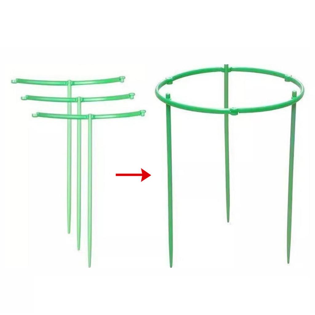 9 Pcs/set 3 Layers Plant Support Plant Stakes Round Plant Support Ring Plastic Plant Cage Holder Flower Pot Climbing Trellis