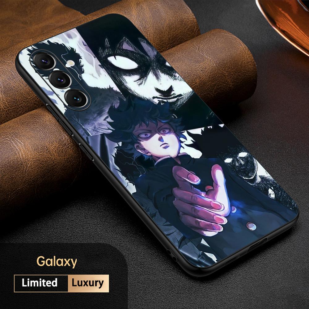 

Mob psycho 100 cool anime ins Phone Case For Samsung Galaxy S25 S24 S23 S22 S21 S20 Plus Ultra Note20 Soft Black Samsung S25