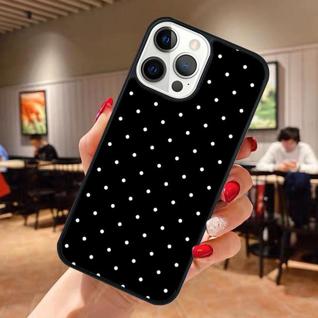 Black And White Polka Dot Phone Case For iPhone 17 Air 13 12 14 15 16  Cover For Apple Pro Max Plus Coque