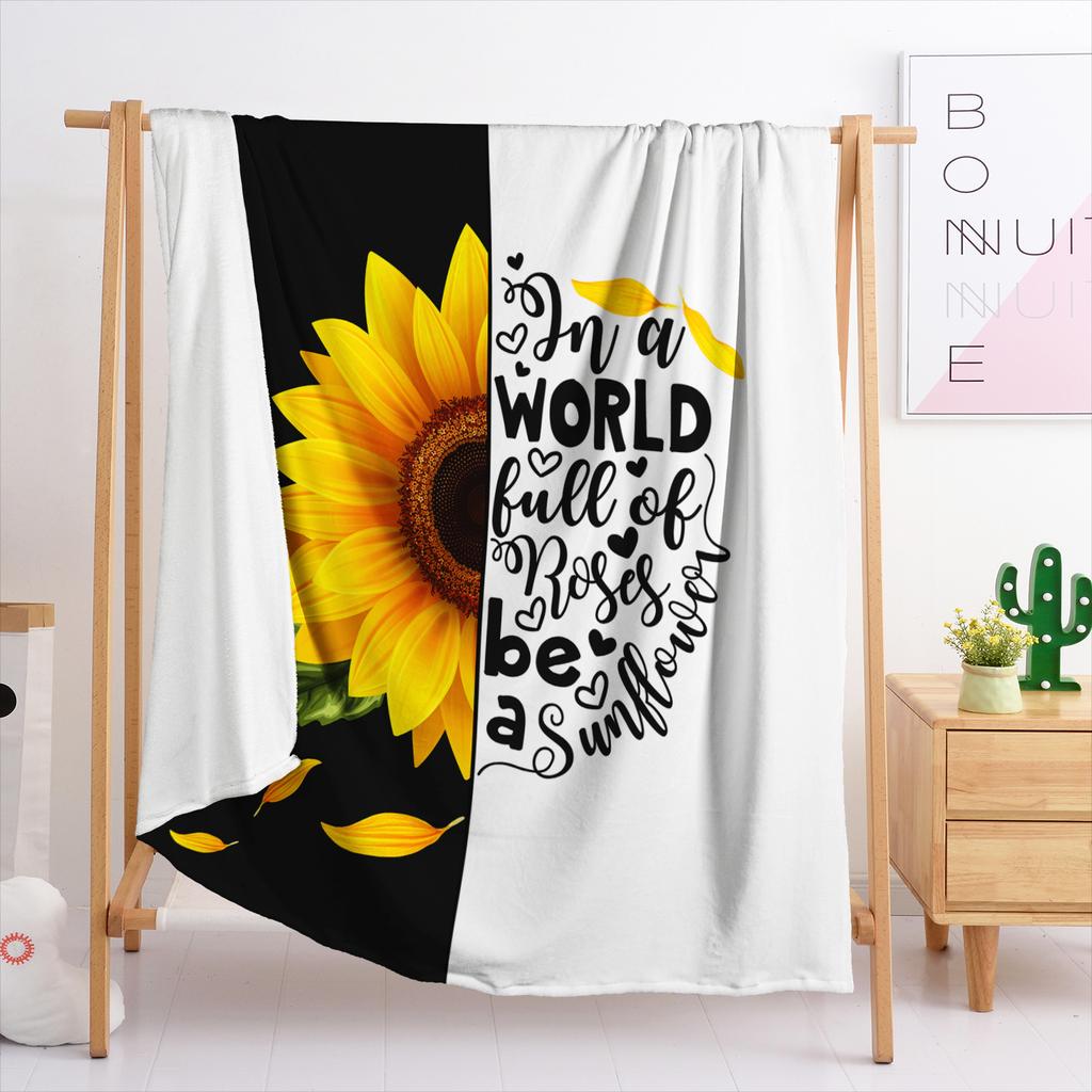 Blanket Flannel Blanket Sunflower Rugby 3D Digital Printing Blanket Blanket