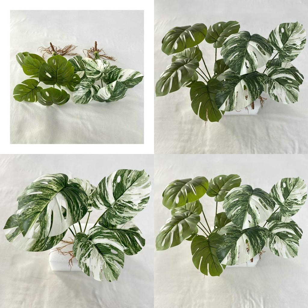 Faux Monstera Leaf 7 Heads Realistic Greenery For Wedding Photography Props