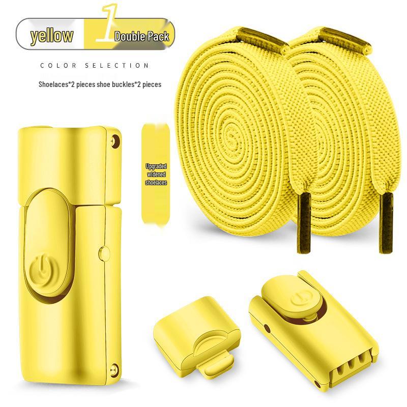 No-Tie Elastic Flat Shoelaces with Metal Buckle for Men & Women