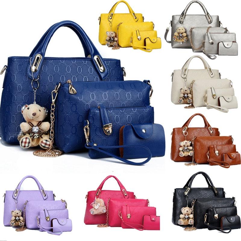Stylish Pure Color Women Pu Leather Shoulder Bag Handbag Satchel Clutch Coin Purse