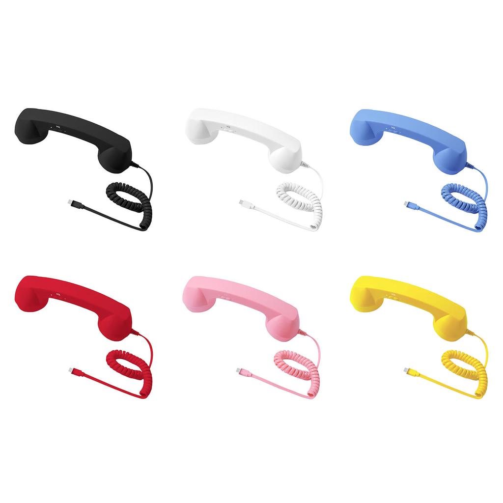 Retro Phone Handset Type-C Telephone Wired Handsets Ergonomics Creative Telephone Head Set for Cell Mobile Video Conferences