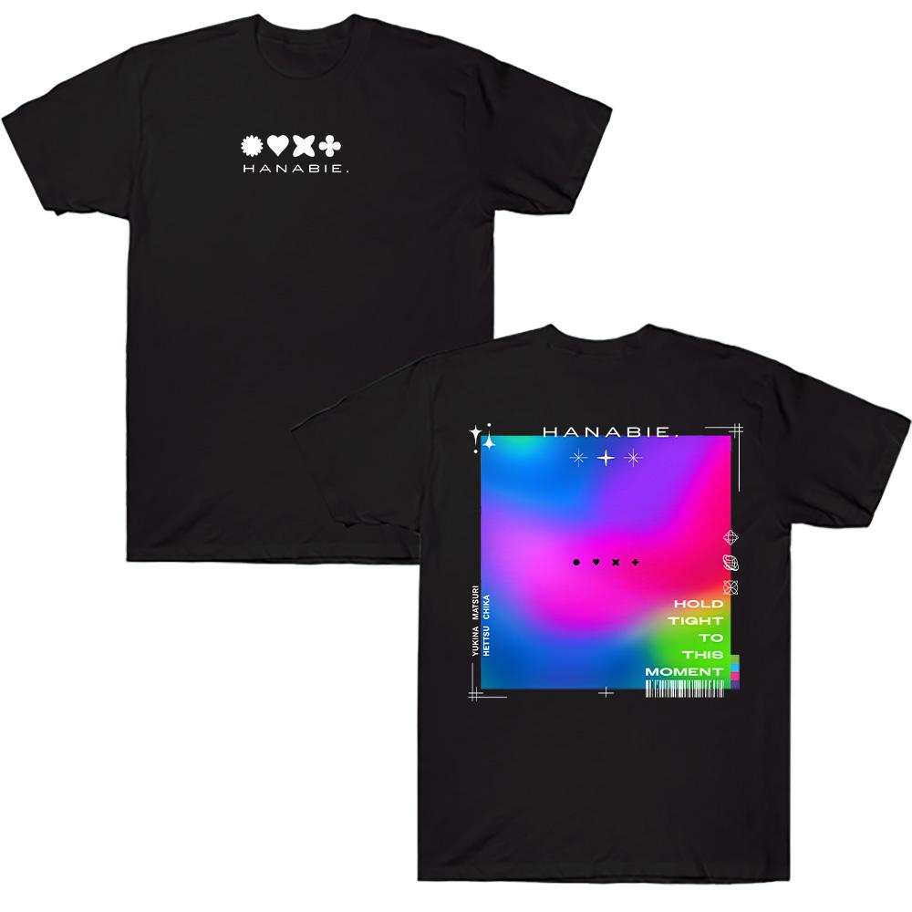 Держись крепко за этот момент Футболка Японская Девичья Группа Hanabie. Мерч Футболки Мужские Женские Повседневные Хлопок Короткий Рукав Y2K Топ XS