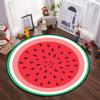 3D Printed Watermelon Round Rug-Soft,Non-Slip,Vibrant Fruit Design for Bedroom,Kitchen,Bathroom,or Picnic Decor,800g/m² Crystal Velvet Polye