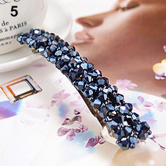 Women's Fashion Bling Headwear Handmade Full Crystal Hair Clip Barrette Hairpin
