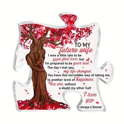 2D flache Acryl-Liebes-Schreibtischdekoration, Valentinstagsgeschenk, Geeignet für Wanddekoration, Veranda, Zimmer, Villa, Akzente Zuhause, Flur oder Arbeitsplatz -