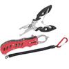 Angelzange Mehrzweck Tragbar Angelzange Fischgreifer mit Fangband und ScheideRot