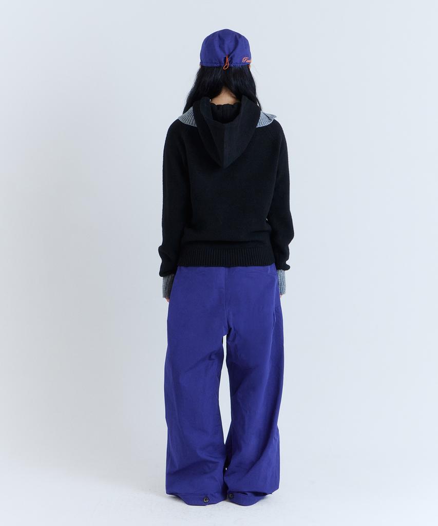 PARADIGMFILM [Ep.03] Slant High-Neck Hooded Knit (Black)