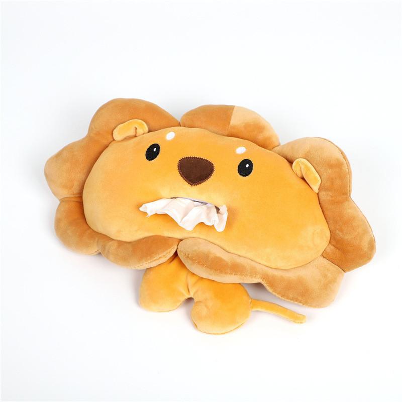Cute Plush Car Tissue Box Multi-functional Cartoon Car Backrest Tissue Holder Creative Car Accessory