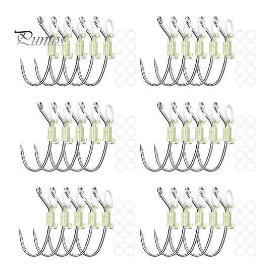 10/20/30Pcs Luminous Live Shrimp Fixing Hook Heavy Duty Metal Barbed Fishhook Freshwater Saltwater Catfish Bass Fishing Hook Fishing Accessories