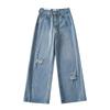 Fashion Style 2023 Fall and Winter New Arrival Women's Clothing Elegant Slim Looking Easiest for Match Mid Waist Mop Wide Leg Denim Pants